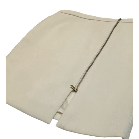 J Crew Black Label Ivory Zip-Front Pencil Skirt Size 6P - Picture 2 of 9